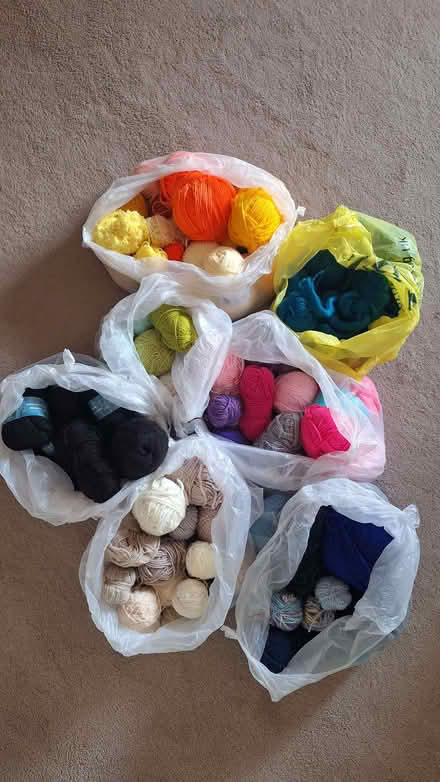 Photo of free Bin bag full of multi-coloured wool (Adsborough TA2) #1