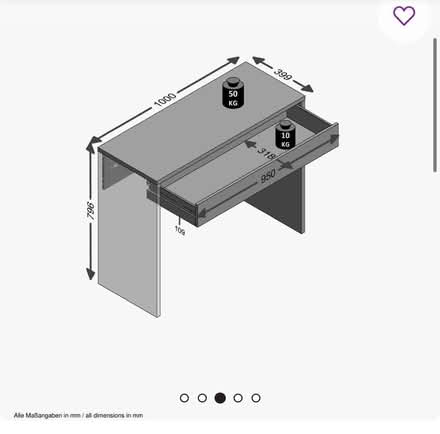 Photo of free White desk with single drawer (Al4) #2
