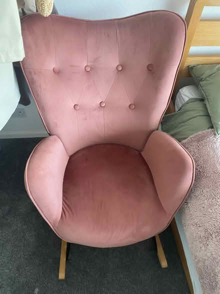 Photo of free Pink velvet rocking chair (Bowerham LA1) #1