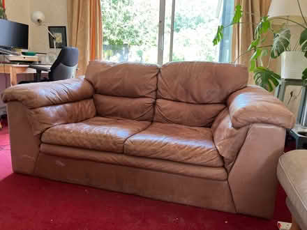 Photo of free Pair of Leather 2 seater sofas (DE56 - Duffield) #1