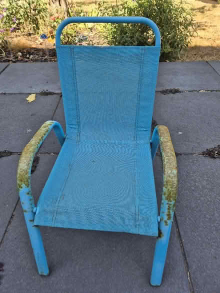 Photo of free Child's blue metal and mesh chair (Southbourne BH6) #1