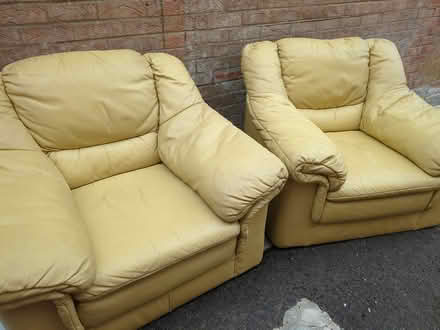 Photo of free 2 Leather Chairs Good Condition (Warminster BA12) #1