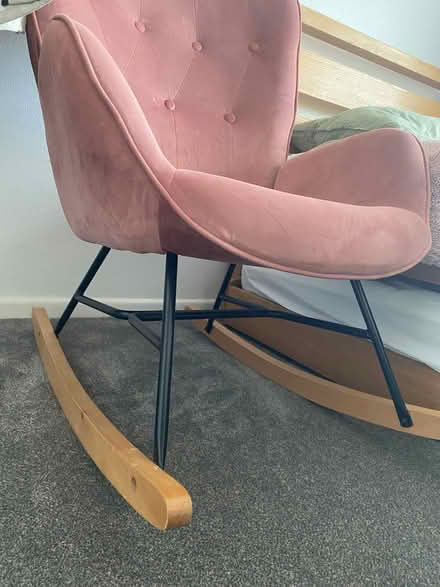 Photo of free Pink velvet rocking chair (Bowerham LA1) #2