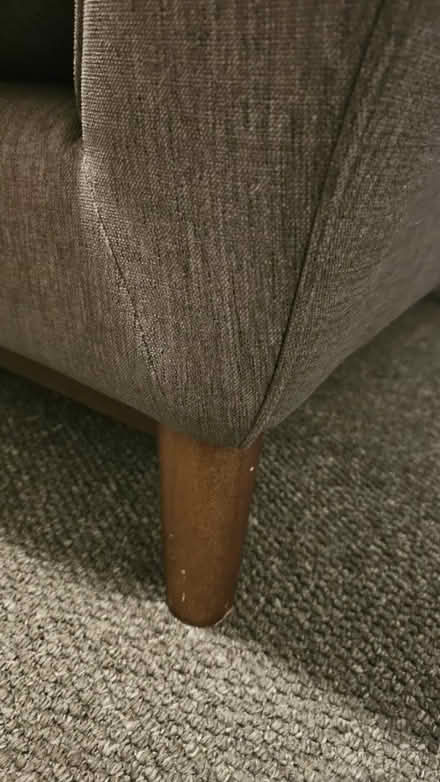 Photo of free Gplan sofa, Grey 3 seater wood legs (Sefton Park Liverpool) #3