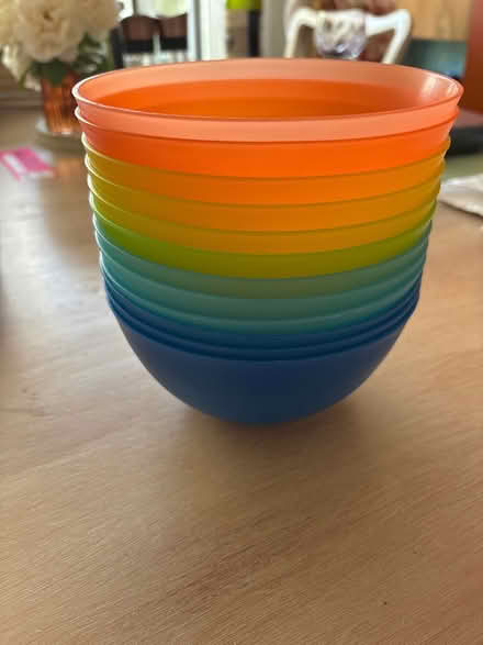 Photo of free Coloured plastic bowls (Ashford, Surrey TW15) #1