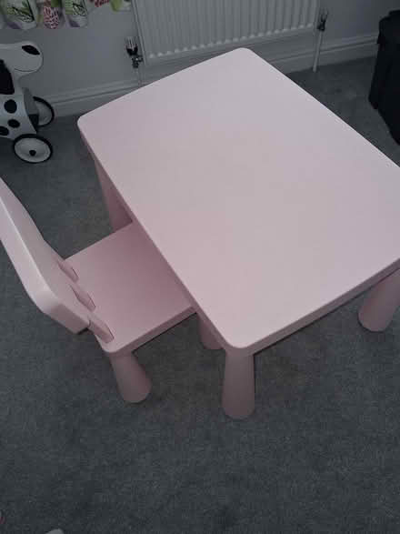 Photo of free Child's Table and Chair (L14, Knotty Ash) #2