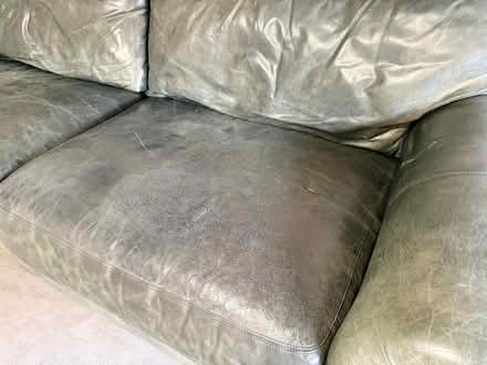 Photo of free Green Leather Couch (English Ranch/Fort Collins) #2