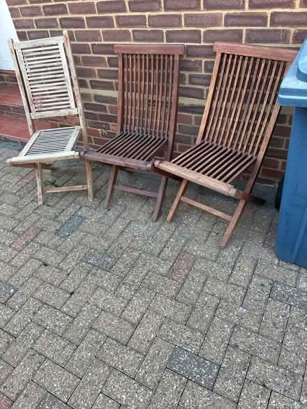 Photo of free 3x teak garden chairs (Princes Risborough HP27) #2