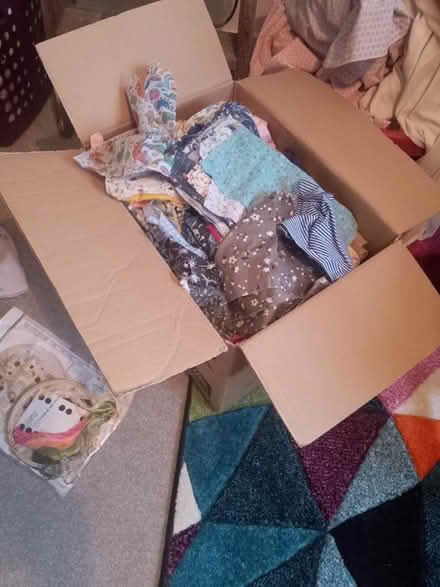 Photo of free Fabric scraps + bag of stuffing (Salt, ST18) #1