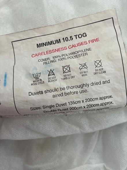 Photo of free Duvet 10.5 tog (Mountnessing CM15) #1