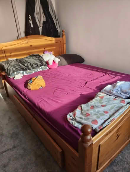 Photo of free Solid oak brown divan bed (Eltham SE9) #1