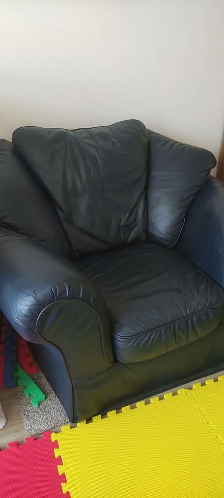 Photo of free Leather armchair and sofa (double seater) (Milton OX13) #2