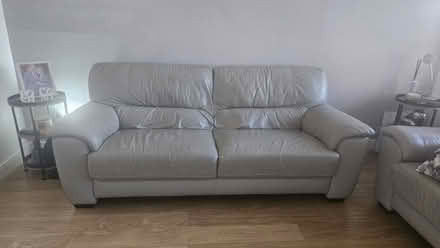 Photo of free 2 x Grey Leather sofas (Enfield EN3) #1
