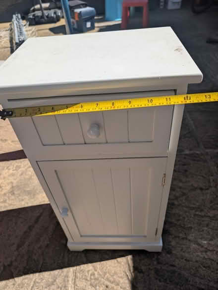 Photo of free white wooden storage cabinet (Byfleet KT14) #2