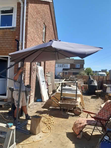 Photo of free Large Grey Parasol - slightly damaged (Old Walcot SN3) #1