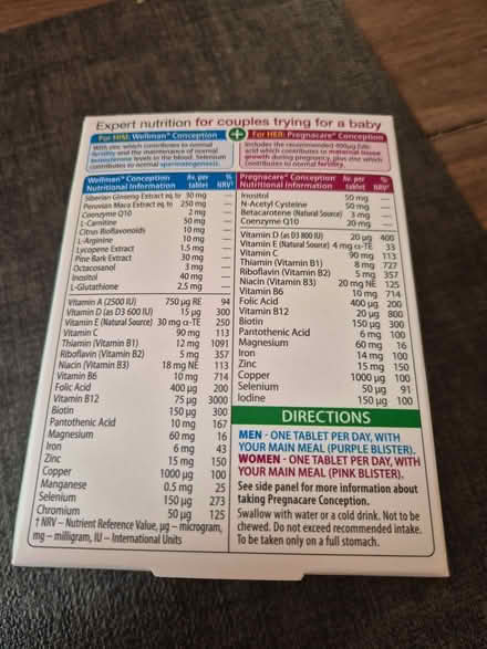 Photo of free Vitamins Vitabiotics Conception him&her (Woosehill RG41) #2