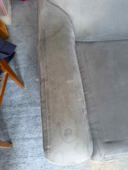 Photo of free Blue fake suede sofa bed (Shirley, Croydon CR0) #3