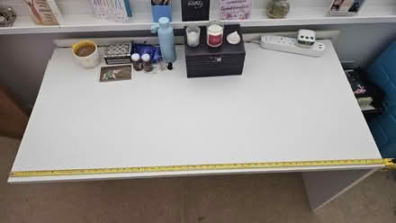Photo of free Desk White laminate wooden desk with flexible under-shelving (Townsend AL3) #3
