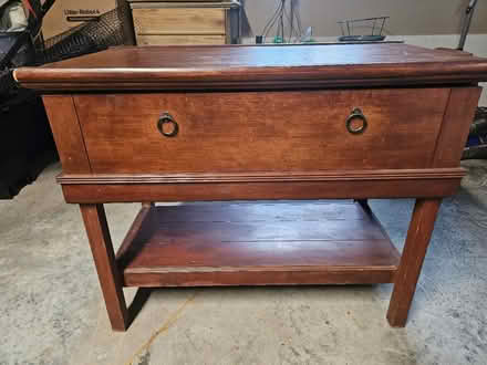 Photo of free Wood Console with Large Drawer (Cortland) #1