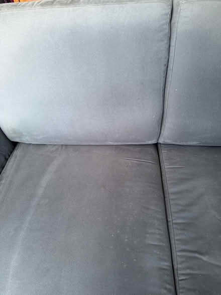 Photo of free Blue fake suede sofa bed (Shirley, Croydon CR0) #2