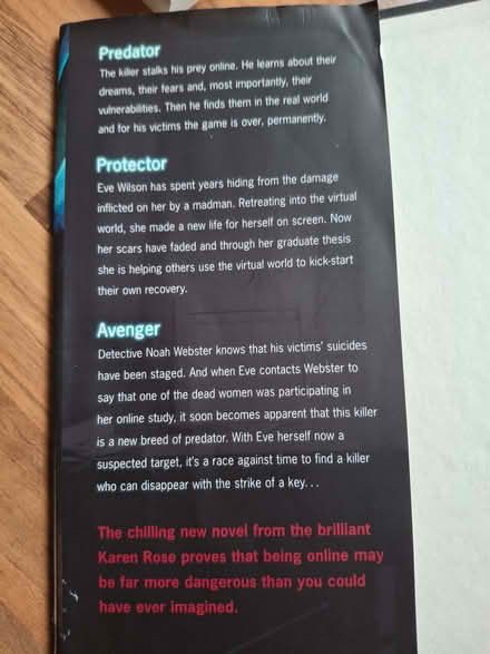 Photo of free Karen Rose. Hardback book. (Penrith CA11) #2