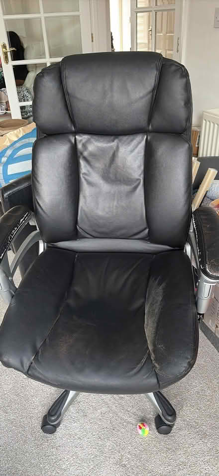Photo of free black leather office chair (Tattenhoe MK4) #1