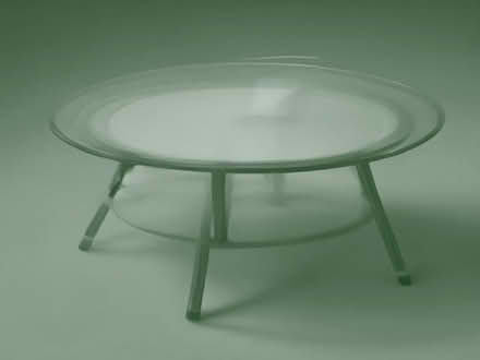 Photo of free dark wicker balcony coffee table glass top (Moor Allerton LS17) #1