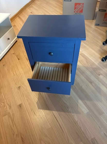 Photo of free IKEA night stand blue (Madison st and Des plaines) #3