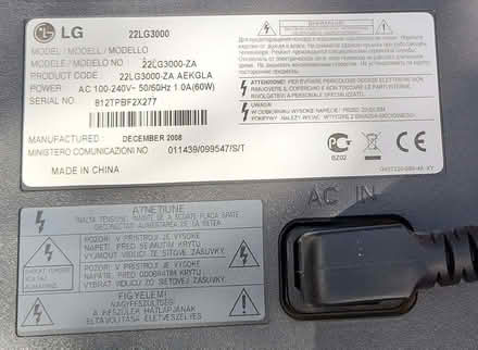 Photo of free LG TV / Monitor 22LG3000 (Owlsmoor GU47) #4