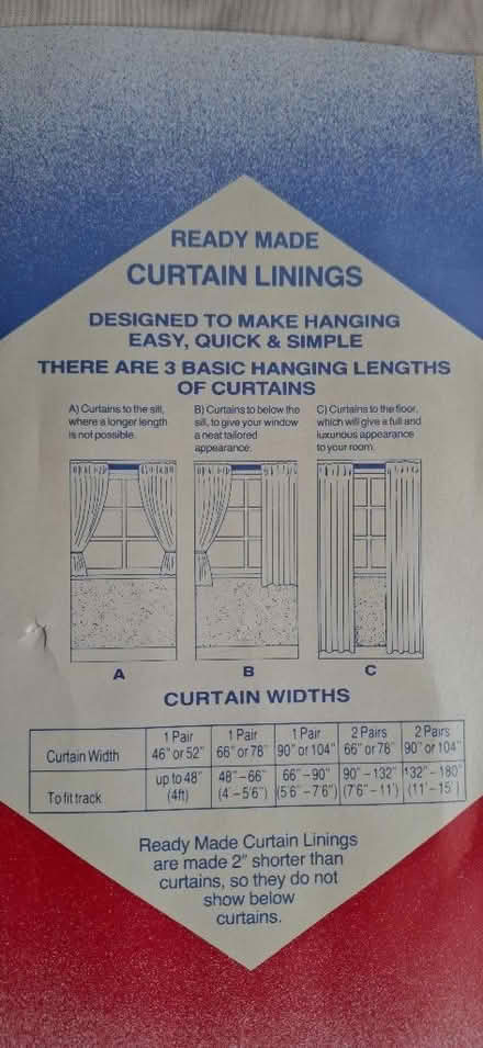 Photo of free Ready-Made Curtain Linings (Harrogate HG1) #2