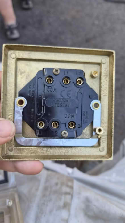 Photo of free 2 gang, 2 way brass light switch (hucknall ng15) #3