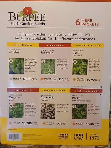 Photo of free Burpee herb seeds (Woburn south) #2