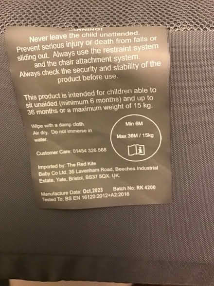 Photo of free Child’s booster seat (for the table) (California IP4) #3