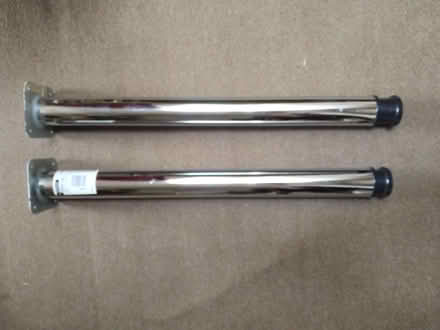 Photo of free Pair of adjustable chrome table legs (Hastings TN34) #1