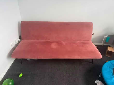 Photo of free Pink Velvet Sofa Bed (Billericay) #1
