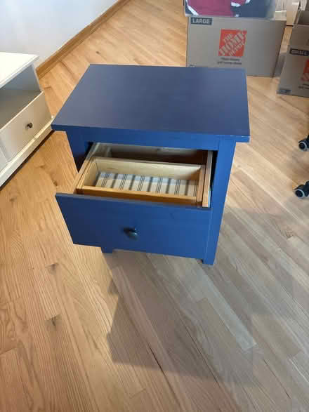 Photo of free IKEA night stand blue (Madison st and Des plaines) #2