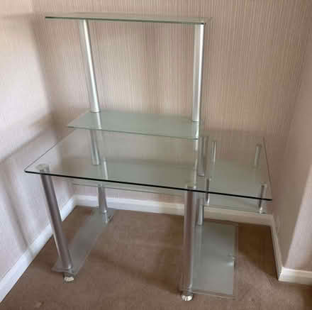 Photo of free Tempered Glass and Metal Computer Desk (Lawnswood LS16) #1