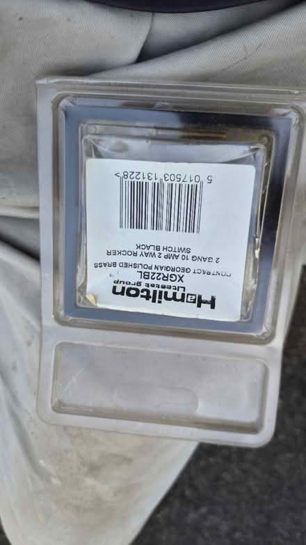 Photo of free 2 gang, 2 way brass light switch (hucknall ng15) #2