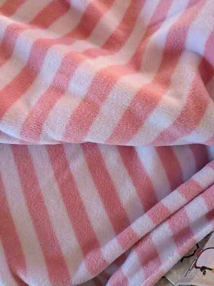 Photo of free Pink and white candy stripe polar fleece (Shippon OX13) #1