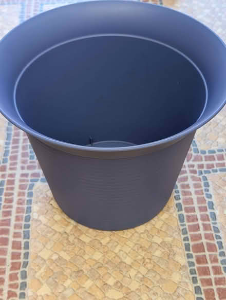 Photo of free Blue plastic waste bin or plant pot (Snettisham PE31) #1