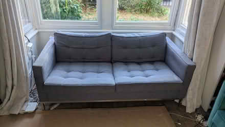 Photo of free grey 2 seater sofa used (Strawberry Hill TW2) #1