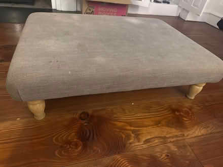 Photo of free Linen fabric covered footstool (EX30AJ) #2