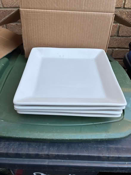 Photo of free Four Large White Square Sainsbury's Dinner Plates (Chippenham SN15) #1