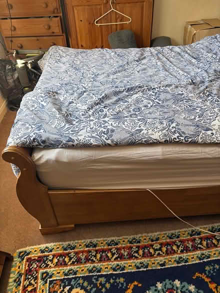 Photo of free Double sleigh bed & mattress (Catsfield) #3