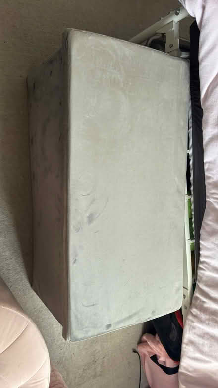 Photo of free Grey velvet ottoman (Great Hollands RG12) #2