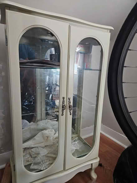 Photo of free Cabinet with glass shelves (Waltham) #1