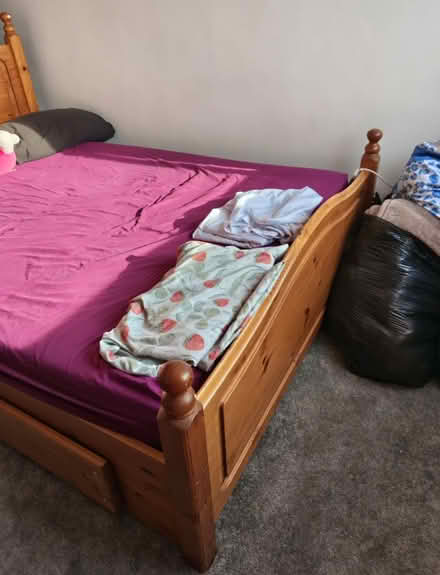 Photo of free Solid oak brown divan bed (Eltham SE9) #3