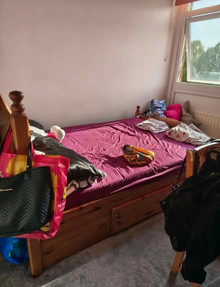 Photo of free Solid oak brown divan bed (Eltham SE9) #4