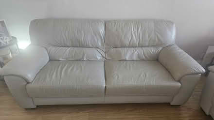 Photo of free 2 x Grey Leather sofas (Enfield EN3) #2