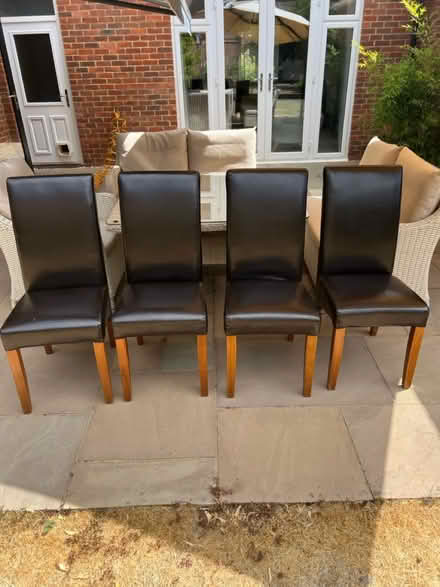 Photo of free 4 chocolate brown dining chairs (Horsham RH12) #1